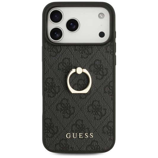 Suojakotelo Apple iPhone 17 Pro Maxille, Guess, 4G-rengasteline, Musta