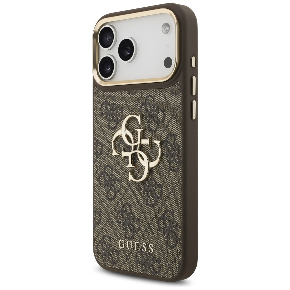 Kotelo Apple iPhone 17 Pro Max:lle, Guess, Big 4G Classic Logo with Big Strap, Ruskea