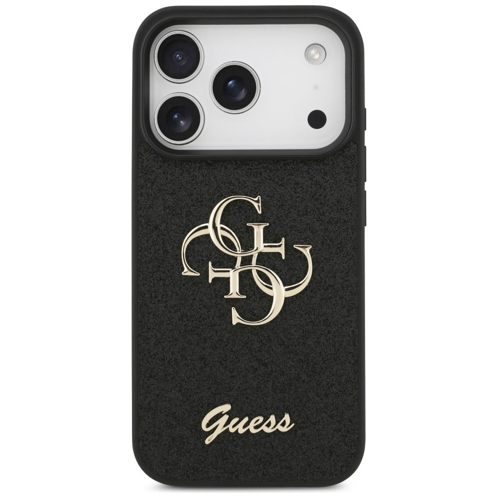 Suojakotelo Apple iPhone 17 Pro Max, Guess, Fixed Glitter Big 4G, Musta