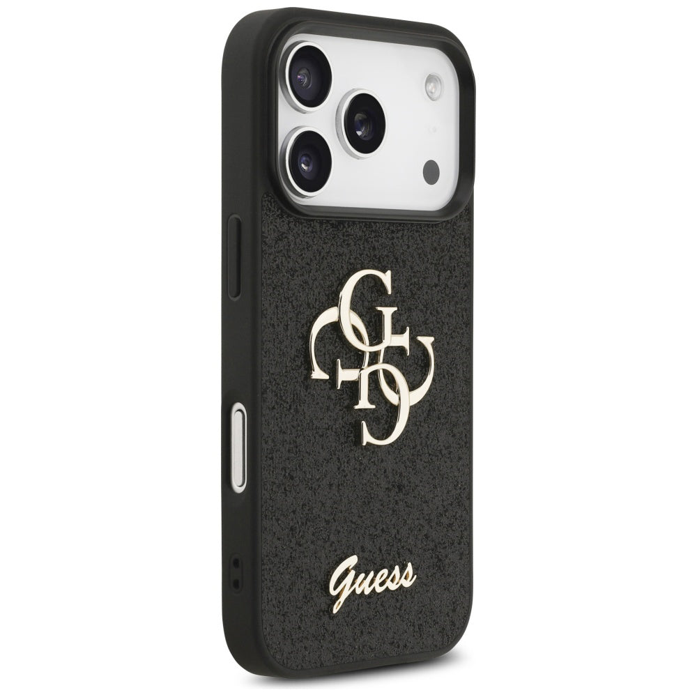 Suojakotelo Apple iPhone 17 Pro Max, Guess, Fixed Glitter Big 4G, Musta