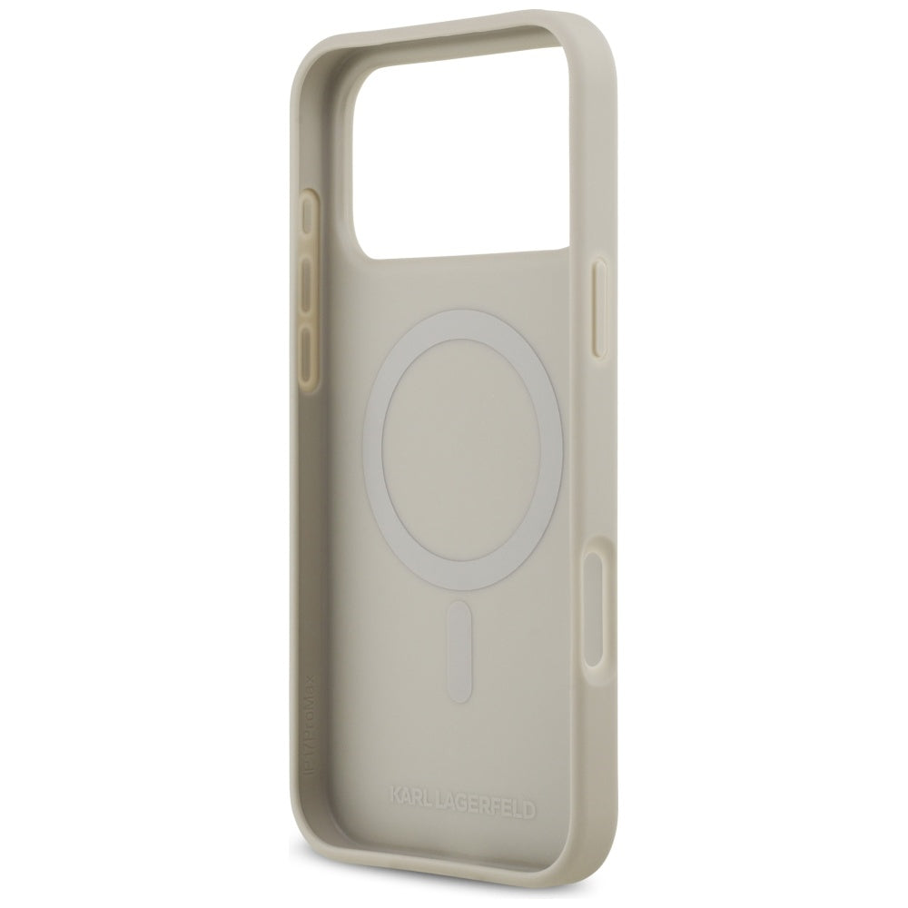 Kotelo Apple iPhone 17 Pro Max:lle, Karl Lagerfeld, Grained Pattern Logo, Harmaa