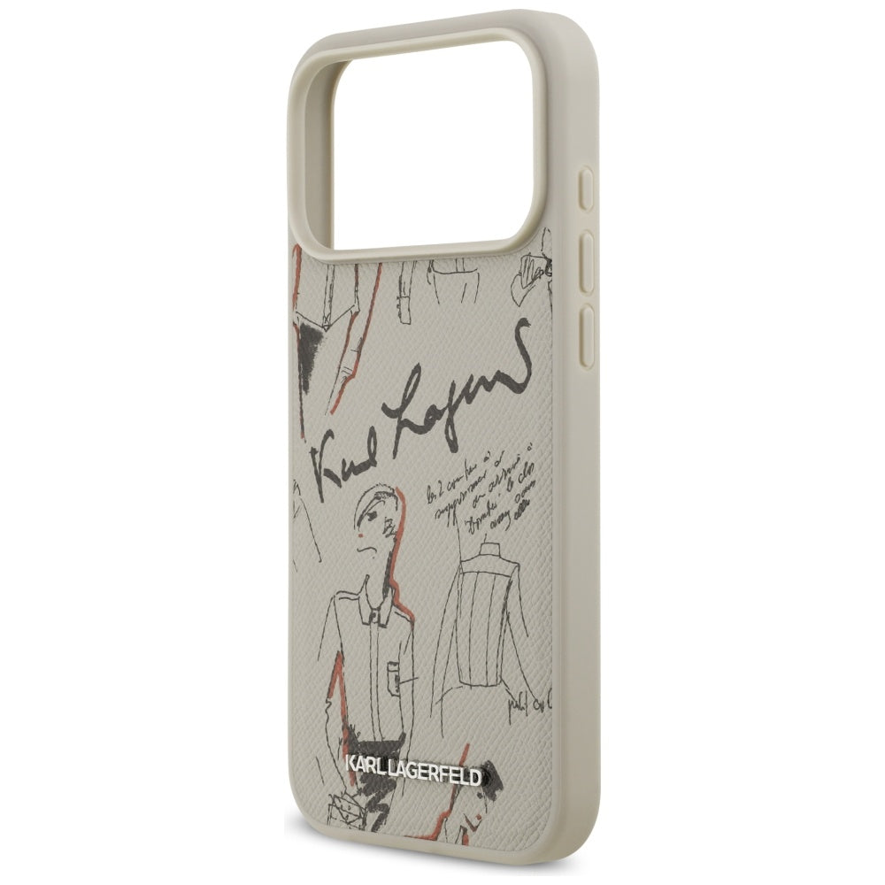 Kotelo Apple iPhone 17 Pro Max:lle, Karl Lagerfeld, Grained Pattern Logo, Harmaa