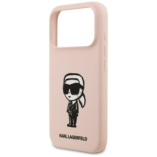 Kuori Apple iPhone 17 Pro Maxille, Karl Lagerfeld, Sketch and Logo Karl, Vaaleanpunainen