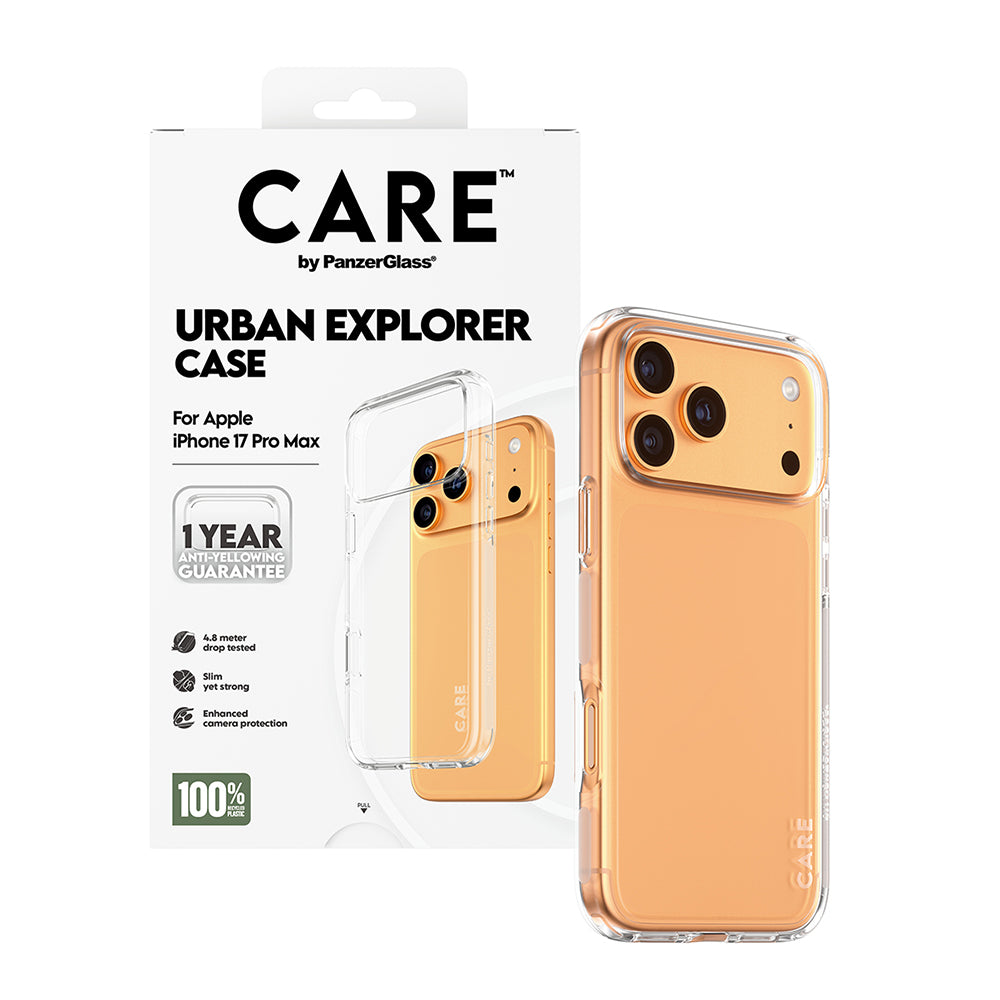 Kotelo Apple iPhone 17 Pro Max:lle, PanzerGlass, Care Urban Explorer, Läpinäkyvä