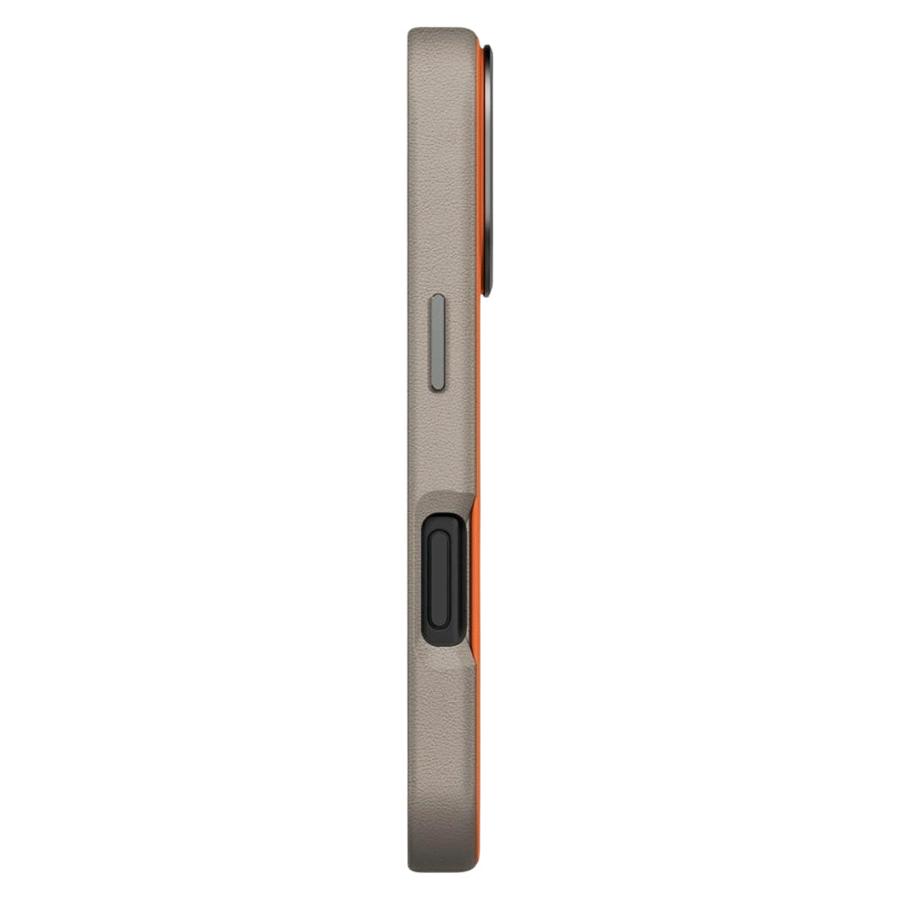 Suojakotelo Apple iPhone 17 Prolle, UNIQ, Lyden Leatherette, Beige Oranssi