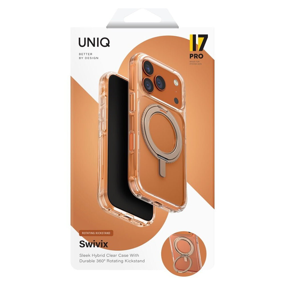 Kotelo Apple iPhone 17 Prolle, UNIQ, Swivix, Kultainen