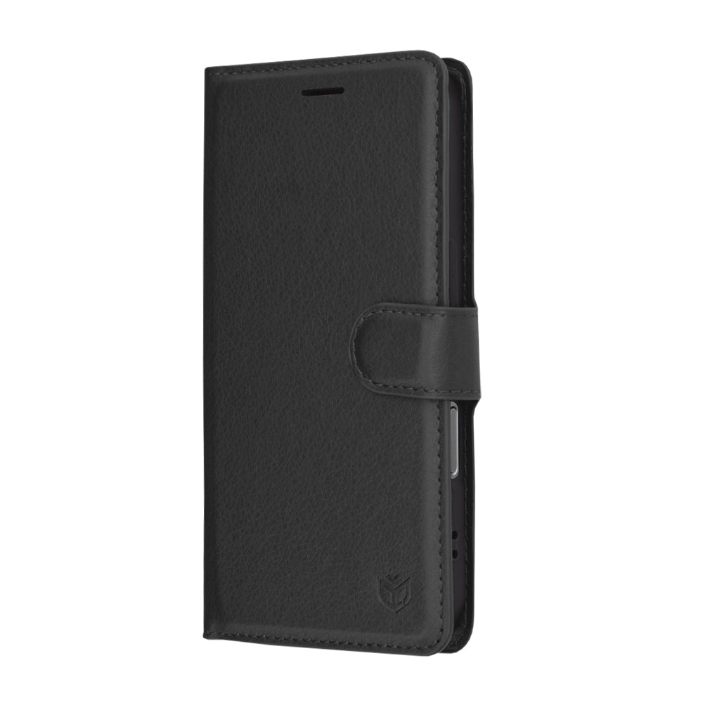 Kotelo Apple iPhone 17:lle, Techsuit, Leather Folio, Musta