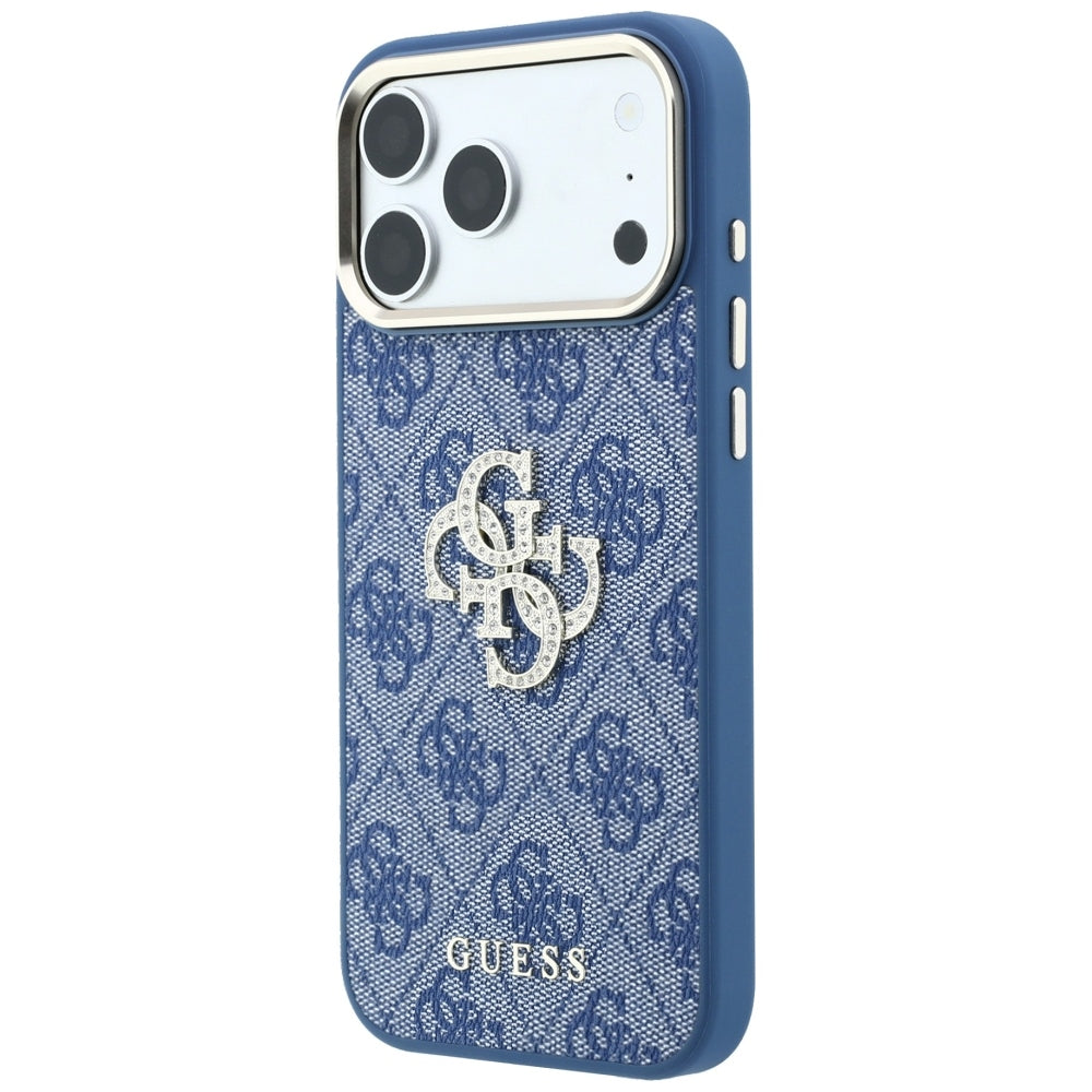 Kuori Apple iPhone 18 Pro / 17 Pro:lle, Guess, 4G Big Strass Logo, Sininen