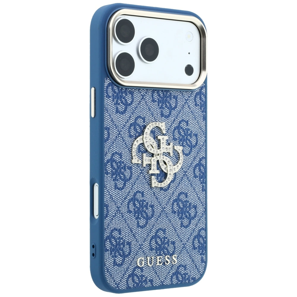 Kuori Apple iPhone 18 Pro / 17 Pro:lle, Guess, 4G Big Strass Logo, Sininen