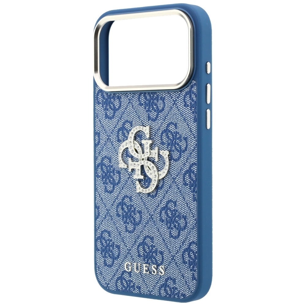 Kuori Apple iPhone 18 Pro / 17 Pro:lle, Guess, 4G Big Strass Logo, Sininen