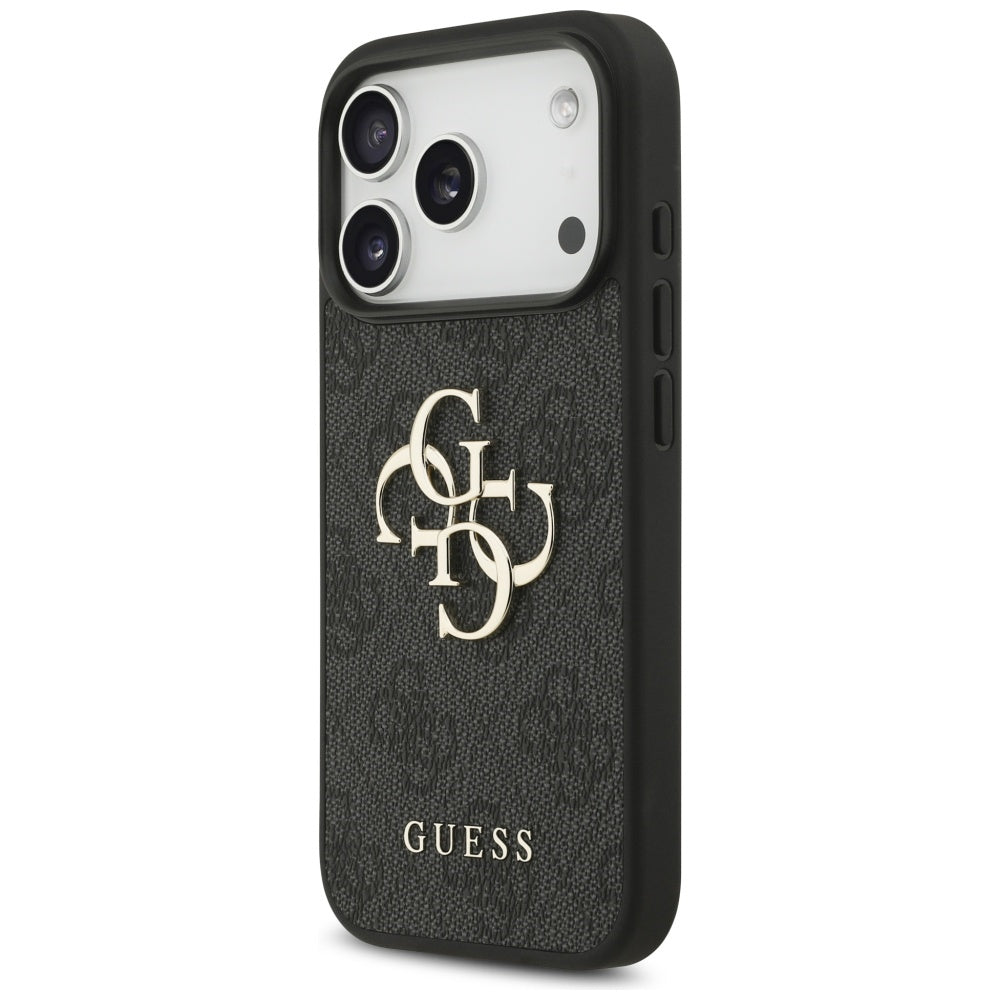 Kuori Apple iPhone 18 Pro / 17 Pro:lle, Guess, 4G Classic Logo hihnalla, Musta