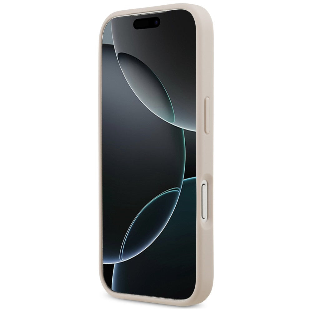 Suojakuori Apple iPhone 18 Pro / 17 Pro -puhelimelle, Guess 4G Double Card Triangle, vaaleanpunainen