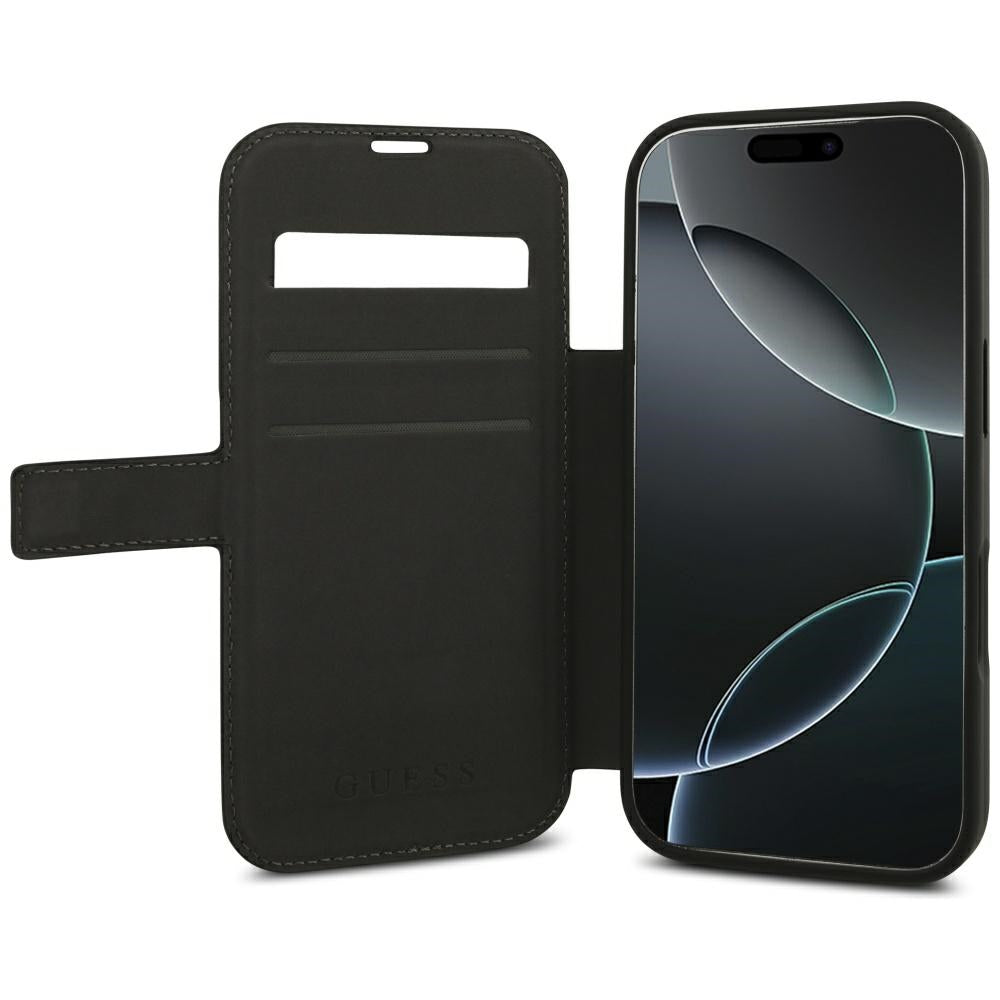 Kuori Apple iPhone 18 Pro / 17 Pro:lle, Guess, 4G Metallilogo, Musta