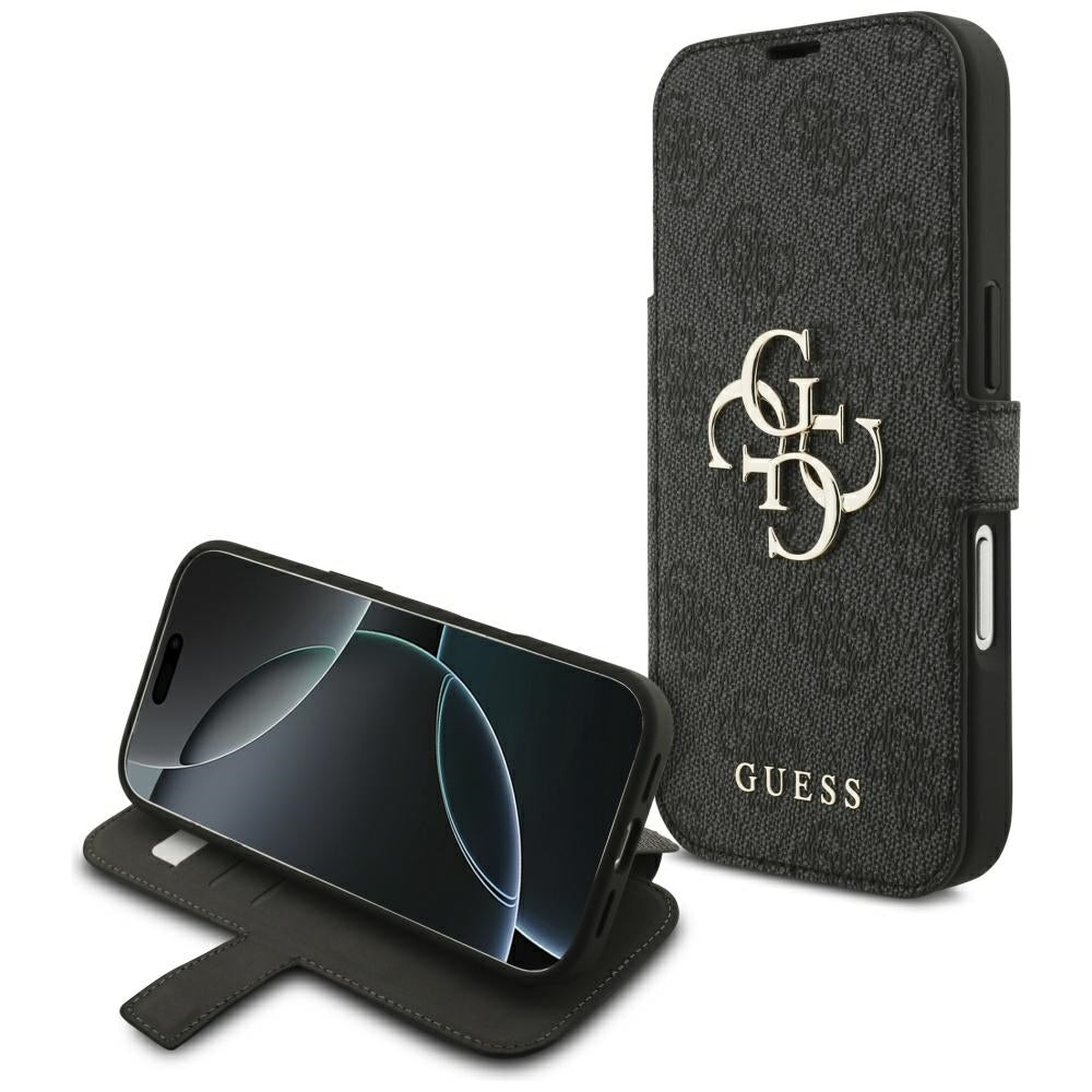 Kuori Apple iPhone 18 Pro / 17 Pro:lle, Guess, 4G Metallilogo, Musta