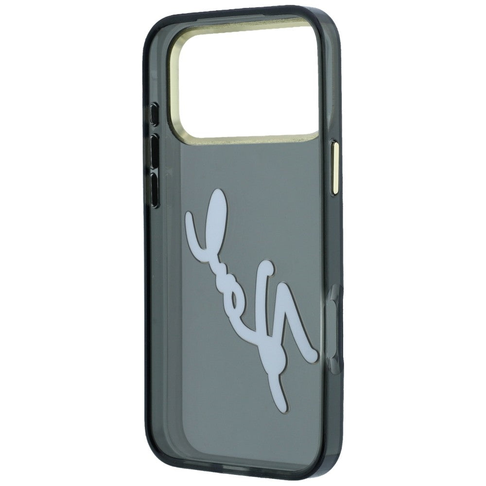 Kuori Apple iPhone 18 Pro / 17 Pro:lle, Karl Lagerfeld, IML Big Signature Resin Logo ja Metallikehys, Musta