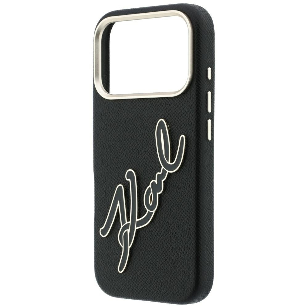 Kuori Apple iPhone 18 Pro / 17 Pro:lle, Karl Lagerfeld, Smooth Big Resin Signature Logo, Musta