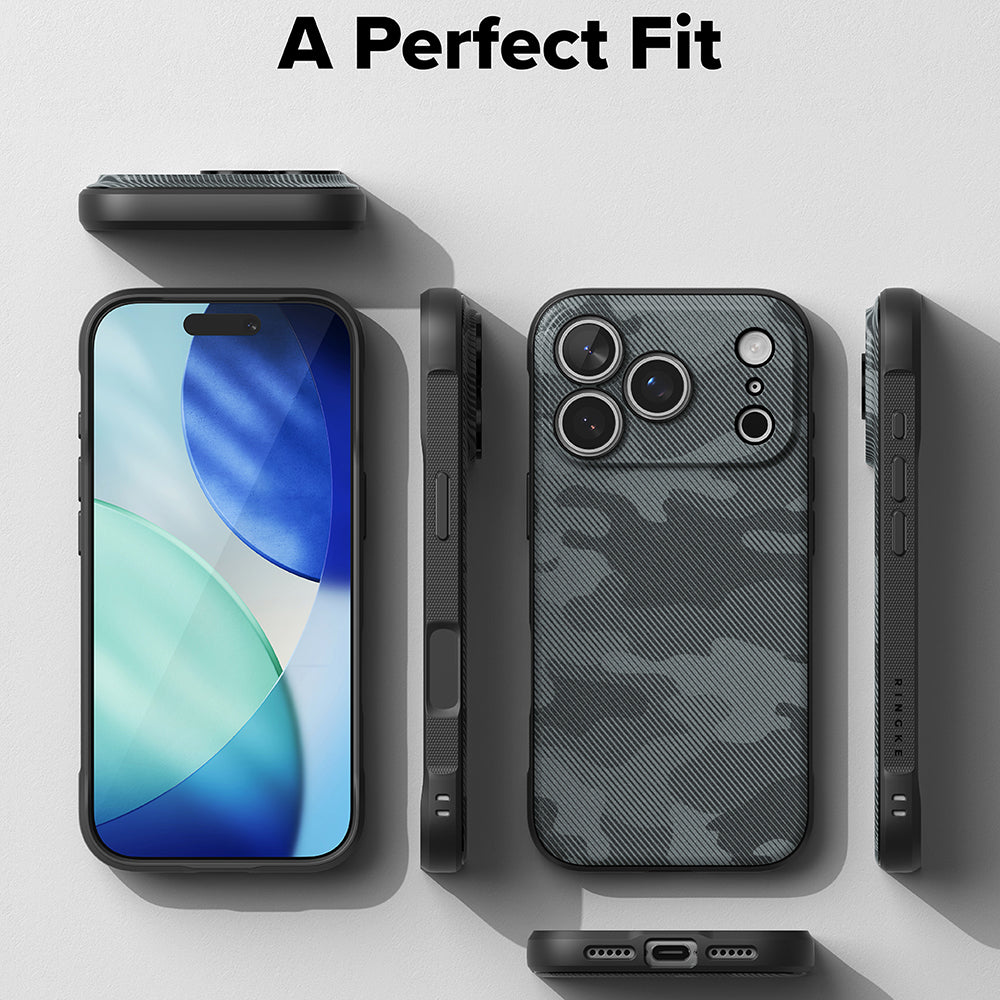 Kuori Apple iPhone 18 Pro / 17 Pro:lle, Ringke, Onyx, Maastokuvio