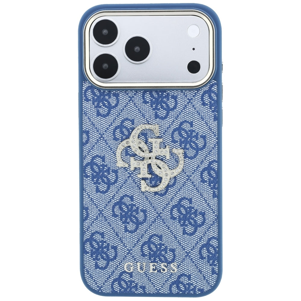 Kuori Apple iPhone 18 Pro Max / 17 Pro Max, Guess, 4G Big Strass Logo, Sininen