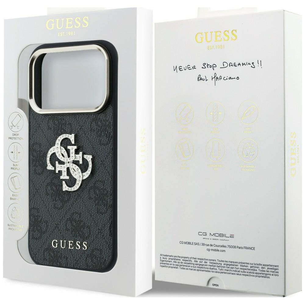Kuori Apple iPhone 18 Pro Max / 17 Pro Max, Guess, 4G Big Strass Logo, Musta