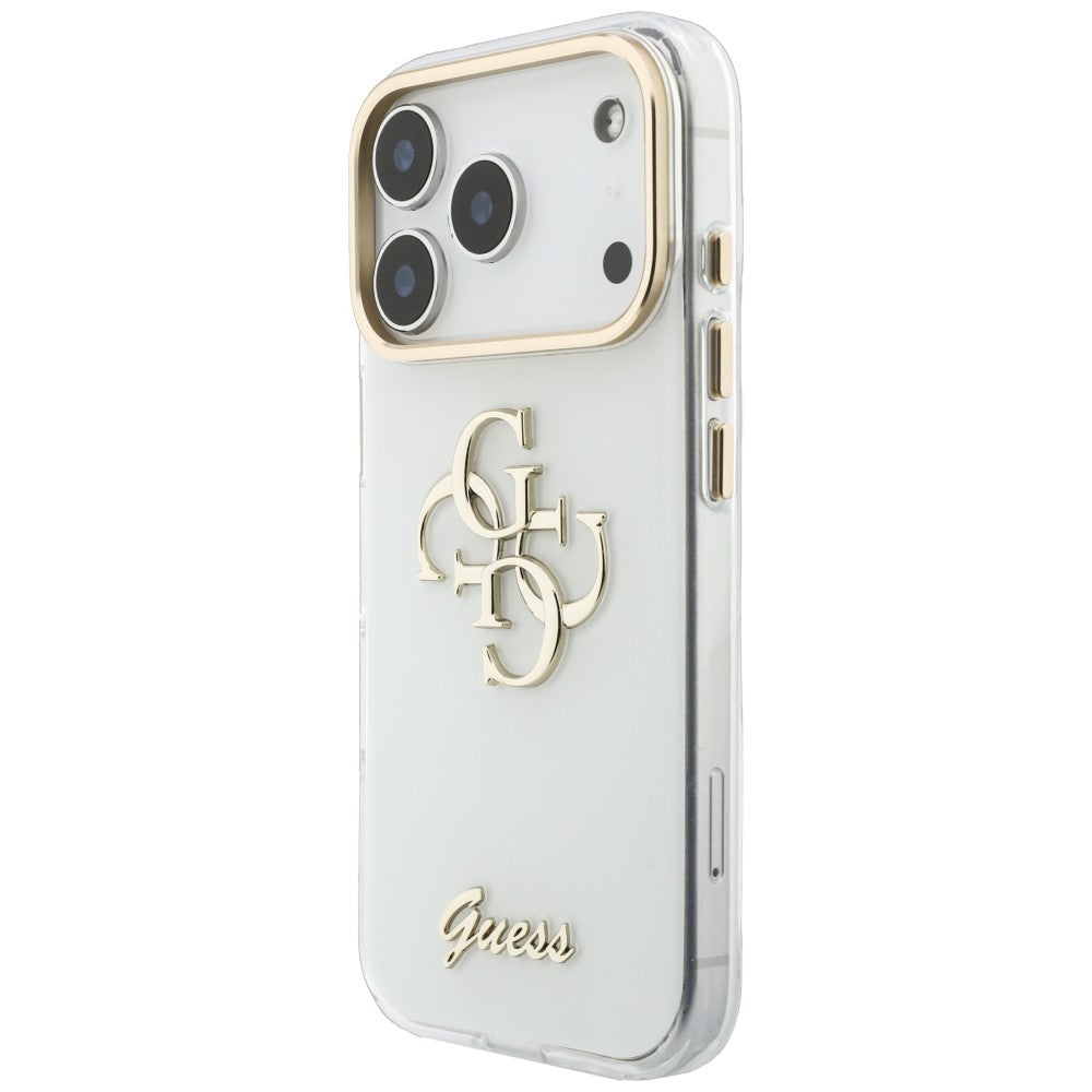 Kuori Apple iPhone 18 Pro Max / 17 Pro Max, Guess, IML 4G Metal Script, Valkoinen