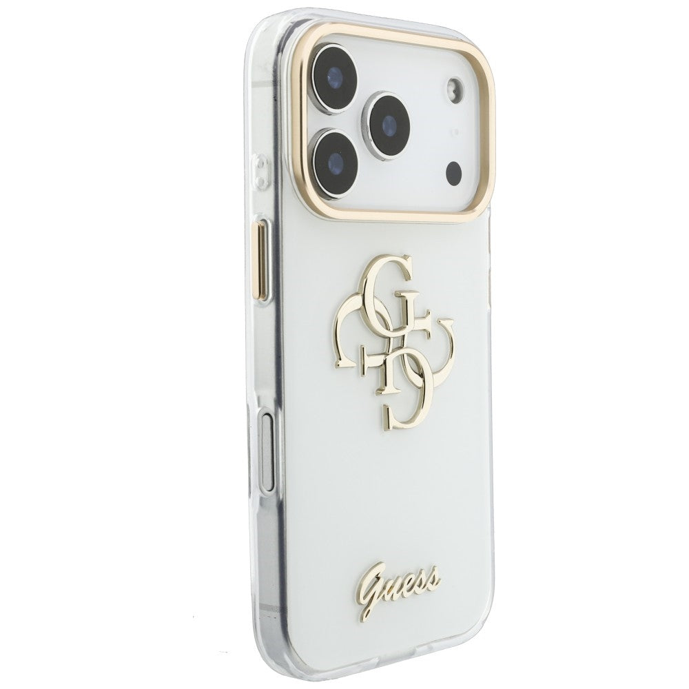 Kuori Apple iPhone 18 Pro Max / 17 Pro Max, Guess, IML 4G Metal Script, Valkoinen