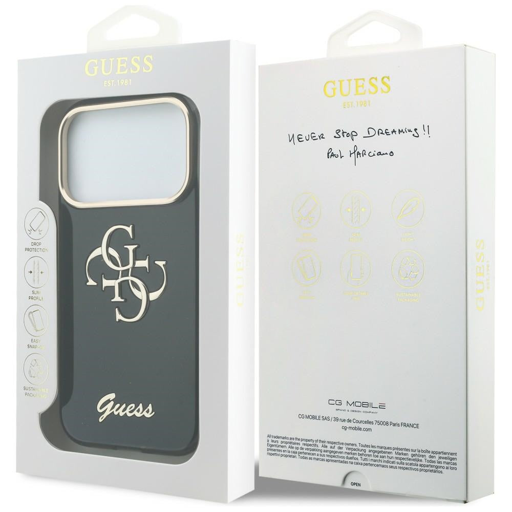 Kuori Apple iPhone 18 Pro Max / 17 Pro Max, Guess, IML 4G Metal Script, Musta