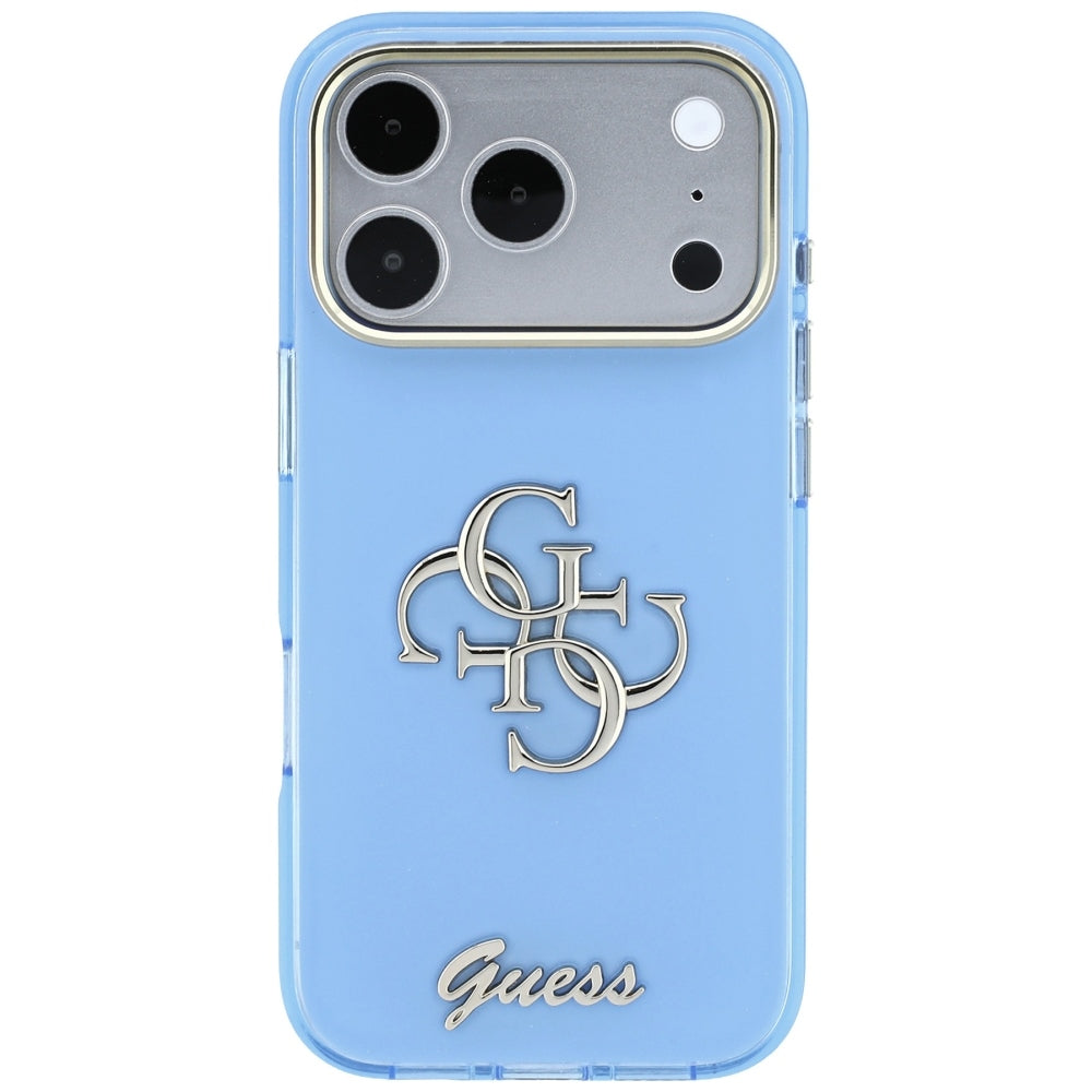 Kuori Apple iPhone 18 Pro Max / 17 Pro Max, Guess, IML 4G Metal Script, Sininen