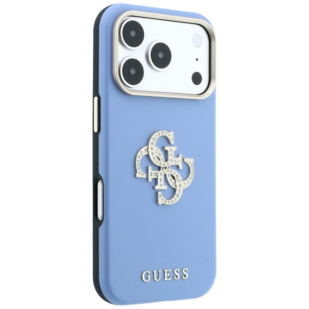 Suojakuori Apple iPhone 18 Pro Max / 17 Pro Max -puhelimelle, Guess, Smooth Big Strass Logo, vaaleansininen