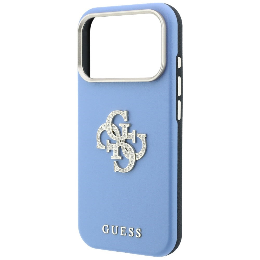 Suojakuori Apple iPhone 18 Pro Max / 17 Pro Max -puhelimelle, Guess, Smooth Big Strass Logo, vaaleansininen