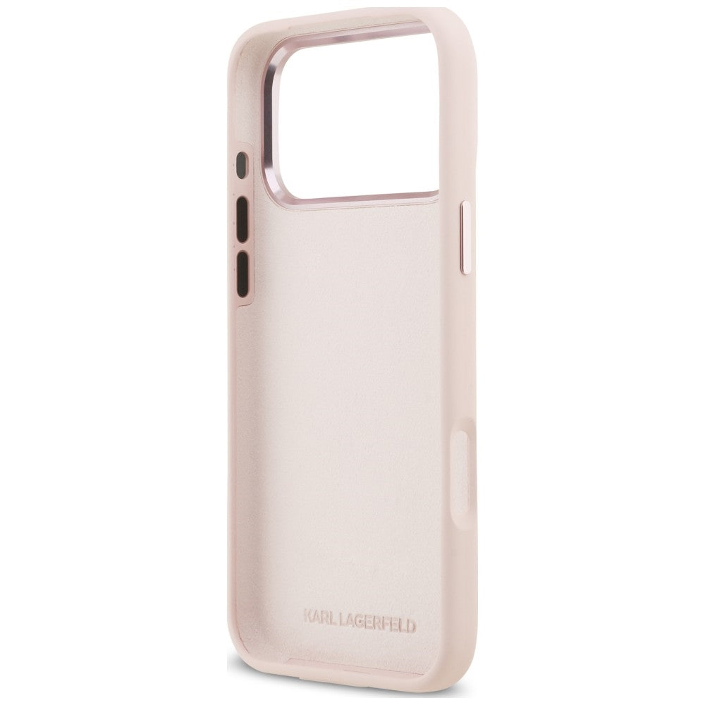 Suojakuori Apple iPhone 18 Pro Max / 17 Pro Max -puhelimelle, Karl Lagerfeld, Choupette Metal Pin, vaaleanpunainen