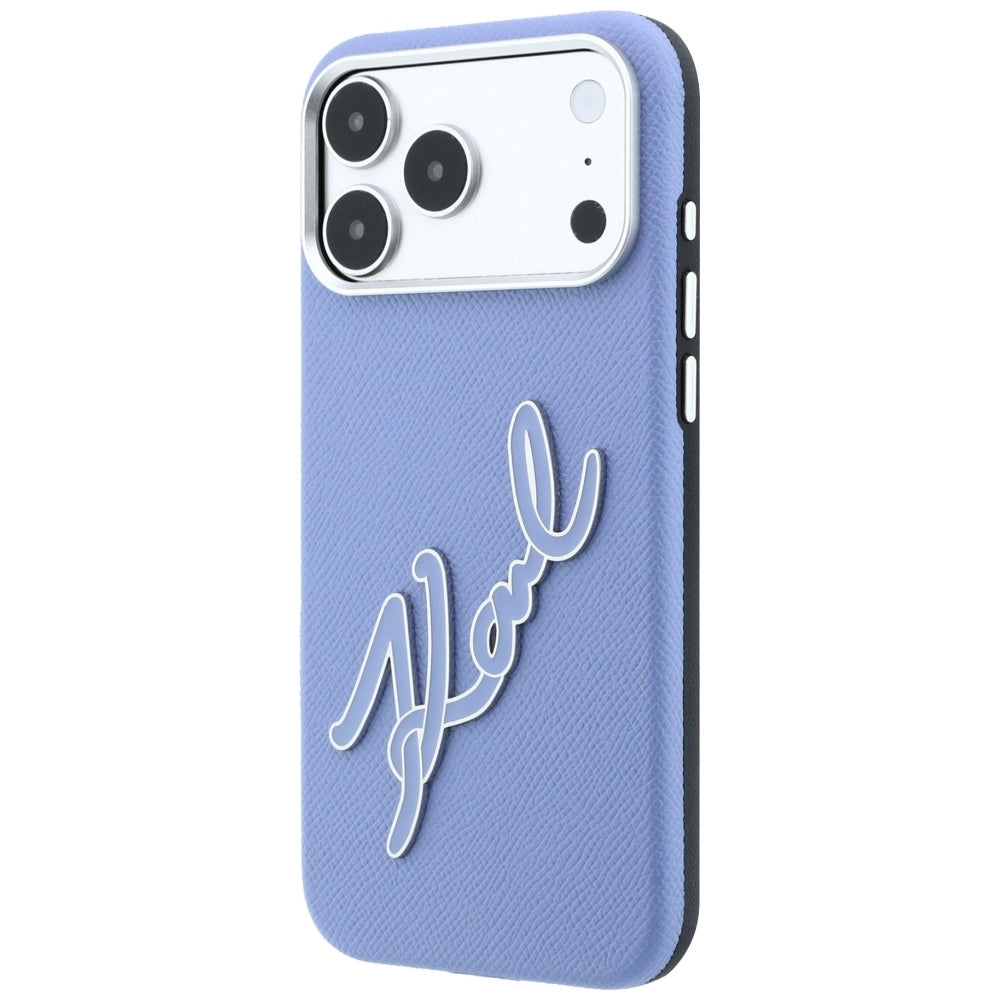 Kuori Apple iPhone 18 Pro Max / 17 Pro Max, Karl Lagerfeld, Smooth Big Resin Signature Logo, Bleu