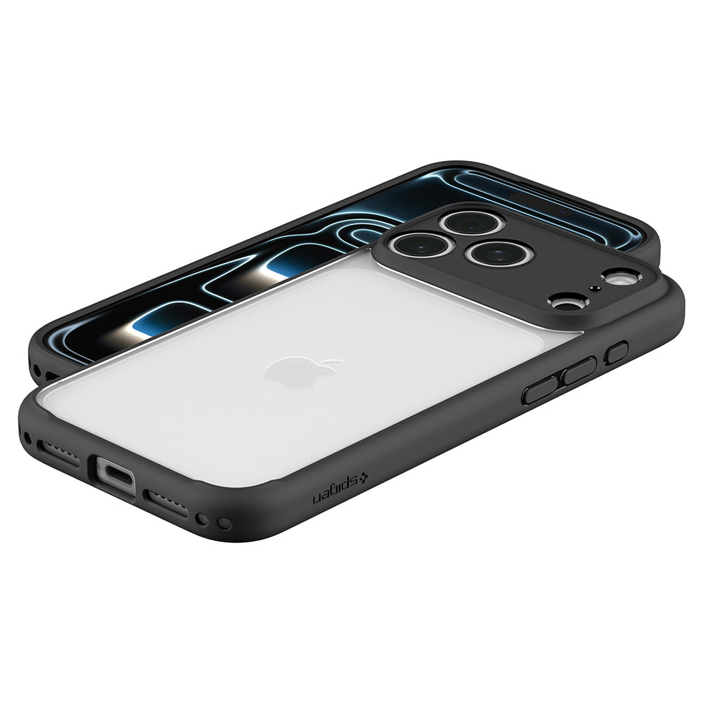 Kuori Apple iPhone 18 Pro Max / 17 Pro Max, Spigen, Ultra Hybrid, Matta Musta ACS12117