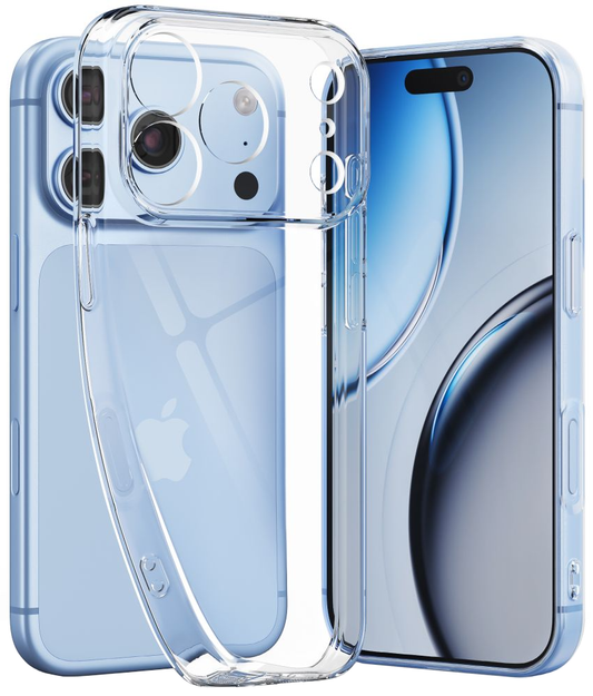 Kuori Apple iPhone 18 Pro Max / 17 Pro Max -malleille, Tech-Protect, Flexair näytönsuojalla, läpinäkyvä