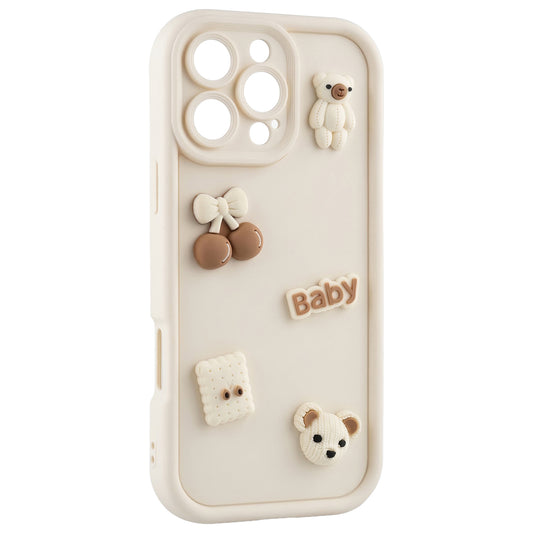 Kuori Apple iPhone 14:lle, OEM, Ultra Trendy 3D Karhu, Beige