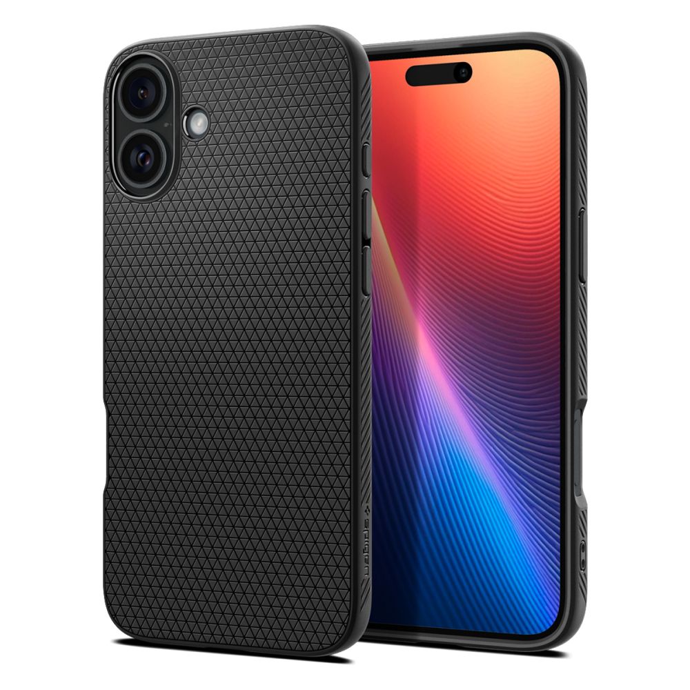 Case for Apple iPhone 16, Spigen, Liquid Air, Matte Black ACS08194