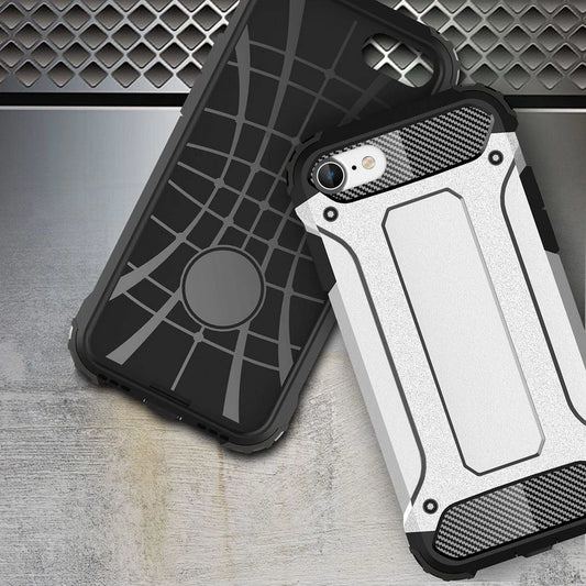 Kuori Apple iPhone SE (2022) / SE (2020) / 8 / 7, Techsuit, Hybrid Armor, Musta