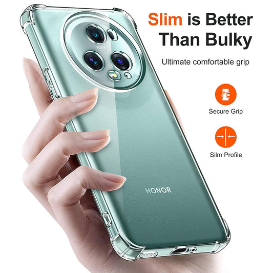 Kuori Honor Magic5 Pro:lle, Techsuit, Iskunkestävä Kirkas, Läpinäkyvä