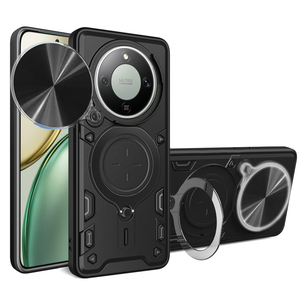 Kotelo Honor Magic8 Lite:lle, Techsuit, CamGuard Pro, Musta