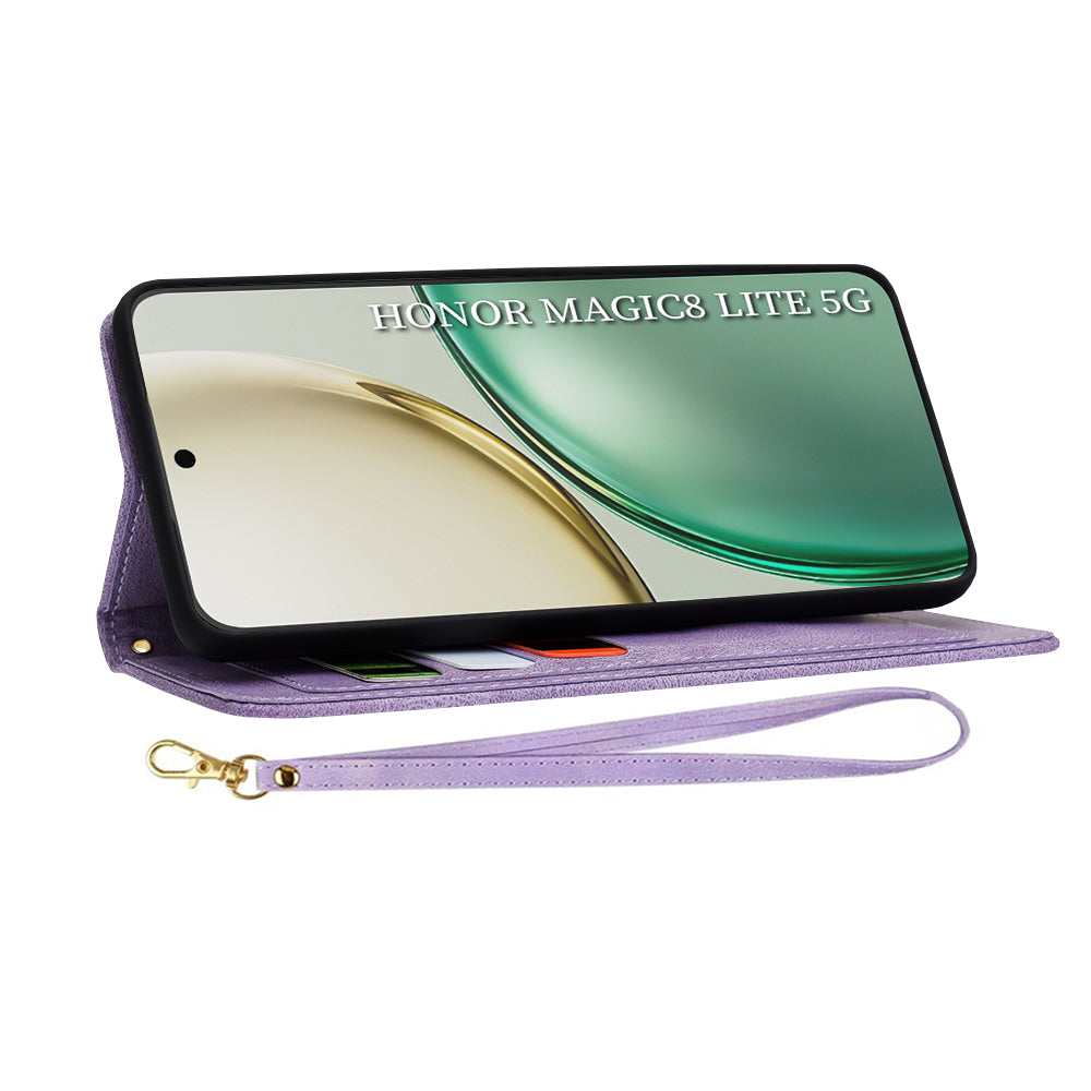 Kotelo Honor Magic8 Lite, Techsuit, FlipCraft, Violetti