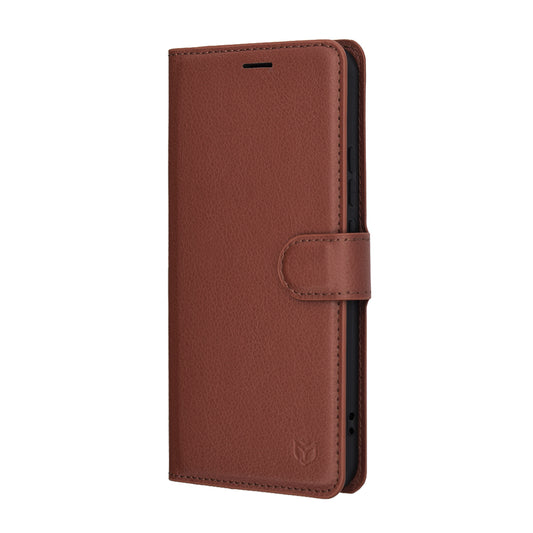 Kotelo Honor Magic8 Lite -puhelimelle, Techsuit, Leather Folio, Ruskea