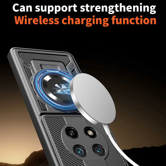 Kotelo Honor Magic8 Lite, Techsuit, RuggedCam, Musta