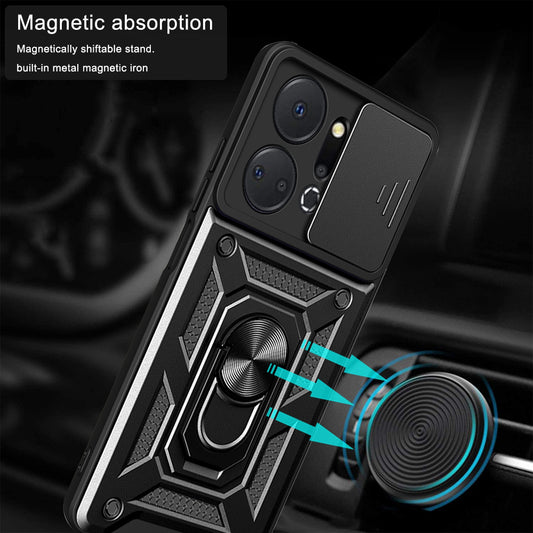 Kuori Honor X7a:lle, Techsuit, CamShield, Musta