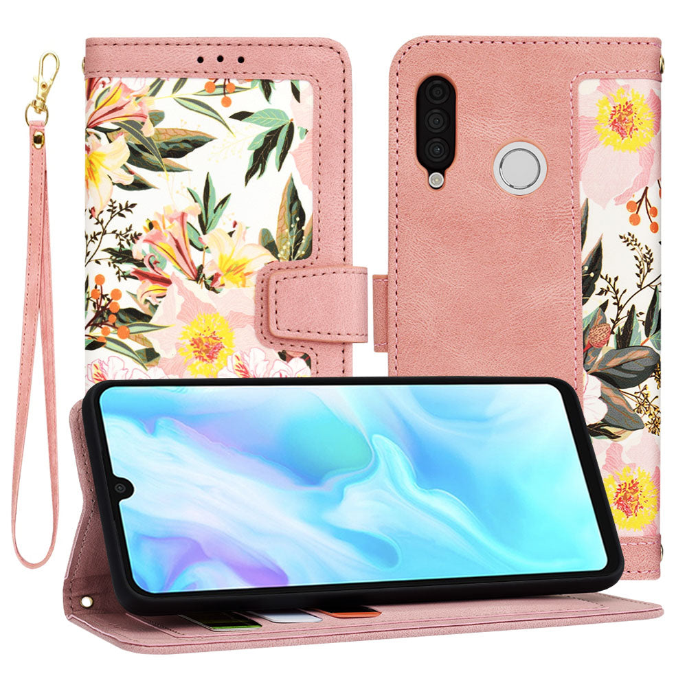 Kuori Huawei P30 lite New Edition / P30 lite, Techsuit, FlipCraft, vaaleanpunainen