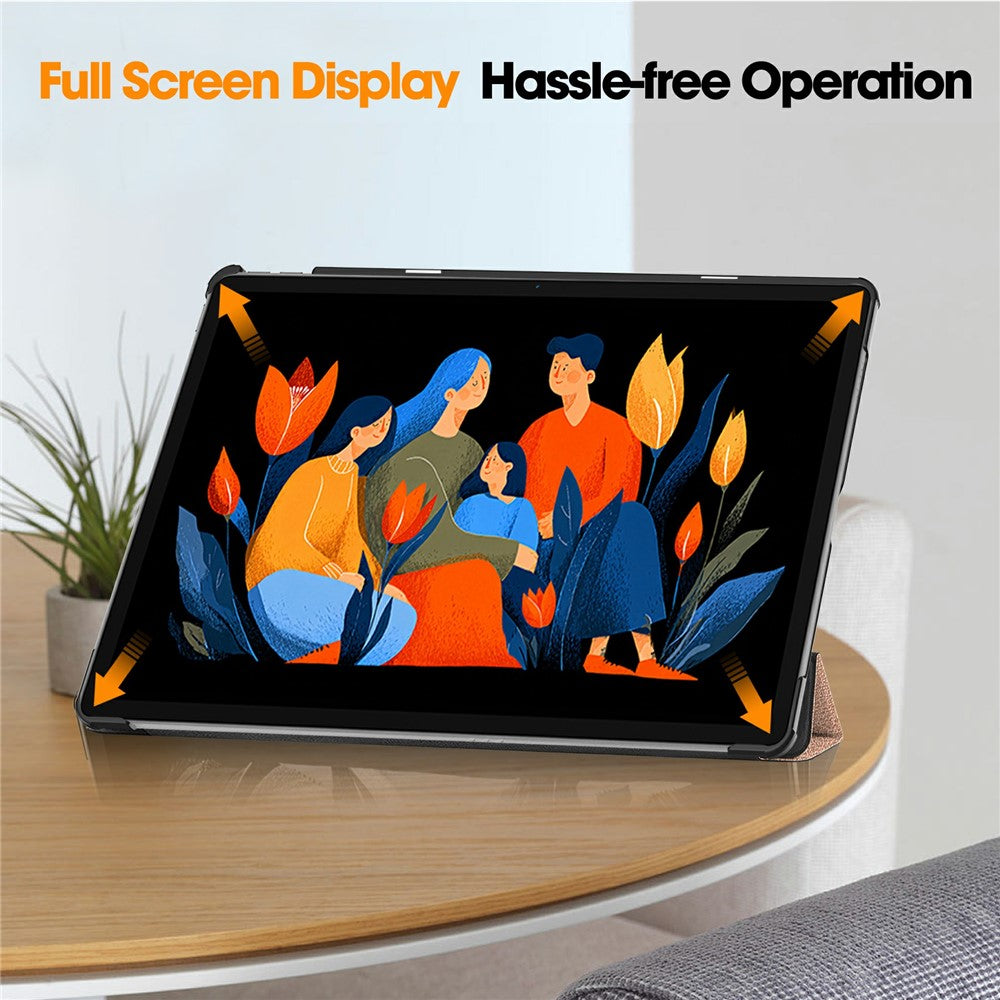 Kotelo Lenovo Idea Tab Plus, Techsuit, FoldPro, Kultainen Vaaleanpunainen