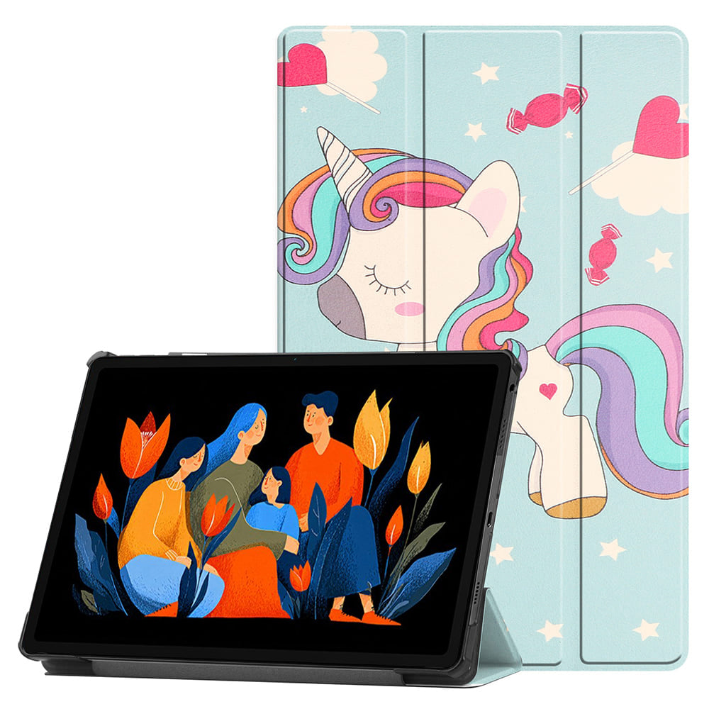 Kotelo Lenovo Idea Tab Plus -laitteelle, Techsuit, FoldPro Unicorn, Monivärinen