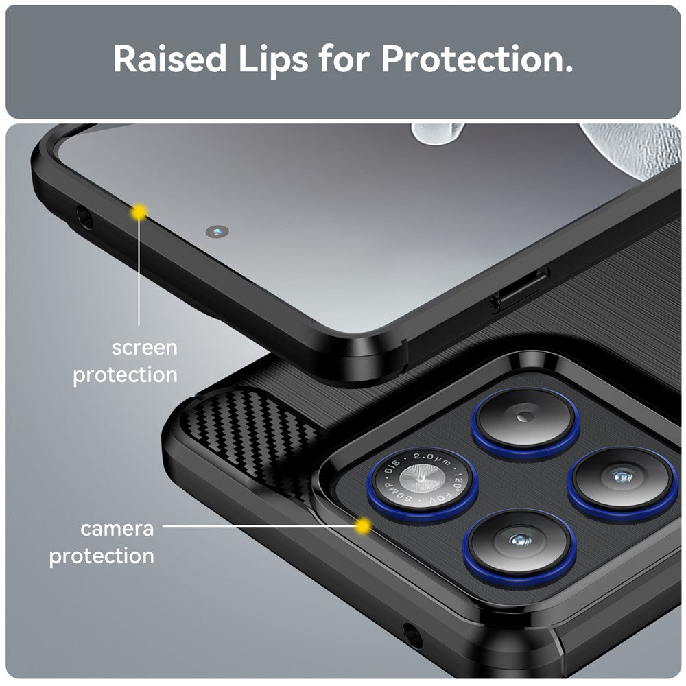 Suojakotelo Motorola Edge 70:lle, Techsuit, Hiili, Musta