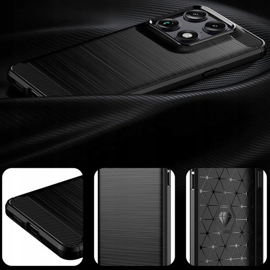 Suojakotelo Motorola Edge 70 Ultra / Signature, Techsuit, Carbon, Musta
