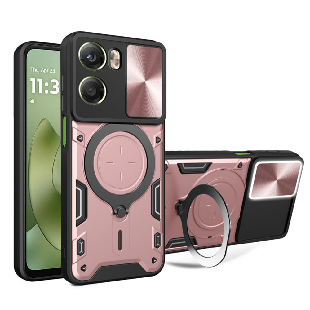 Kotelo Motorola Moto G06:lle, Techsuit, CamGuard Pro, Kultainen Vaaleanpunainen