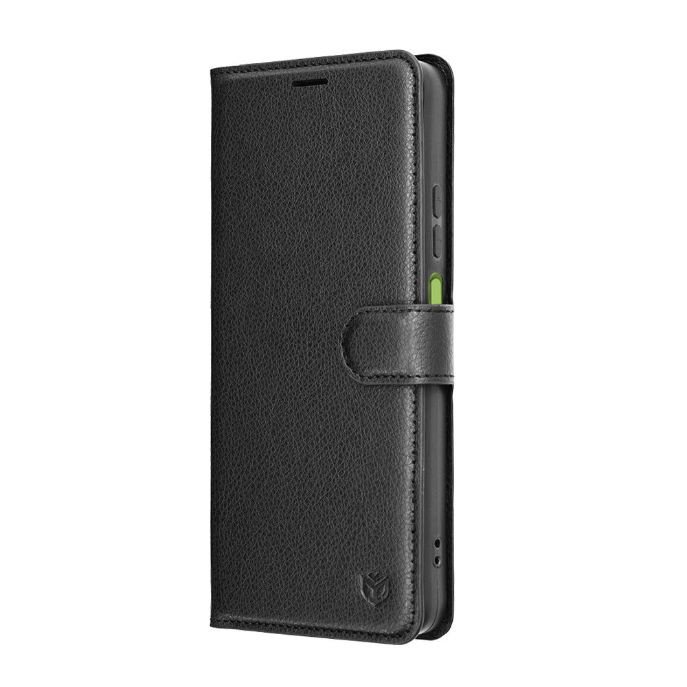 Kotelo Motorola Moto G06:lle, Techsuit, Leather Folio, Musta