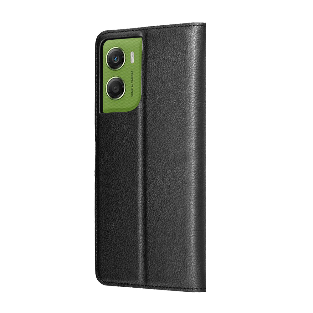 Kotelo Motorola Moto G06:lle, Techsuit, Leather Folio, Musta